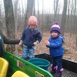 kis helping with maple sap