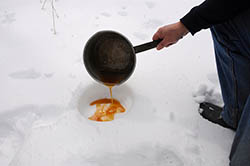 Maple syrup on snow